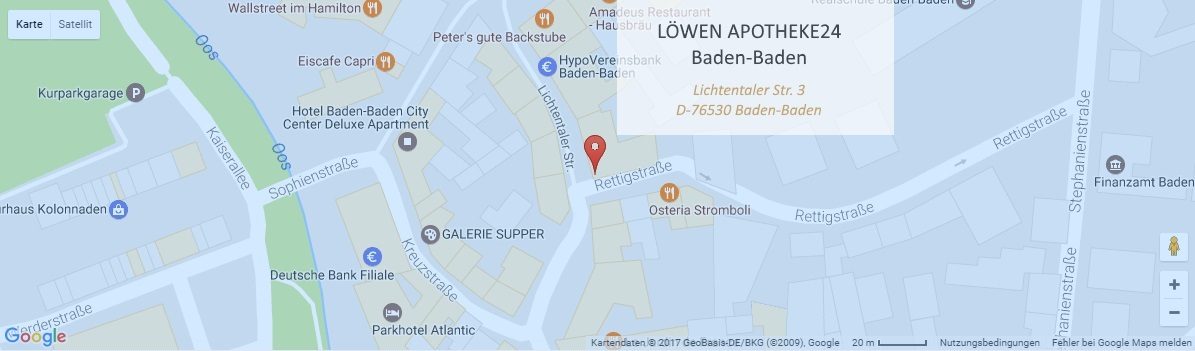 E-Rezept App auf der Karte. Kontakt Löwen-Apotheke24 aus Baden-Baden. Online-Shop